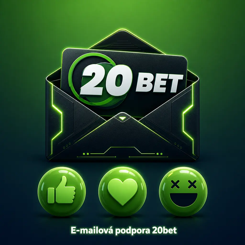 E-mailová podpora 20bet pro dotazy s přílohami dokumentů a podrobným vysvětlením problému hráče