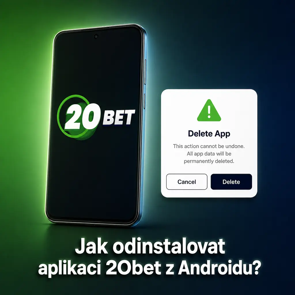 Návod na odinstalování aplikace 20bet z Androidu podržením ikony a potvrzením smazání