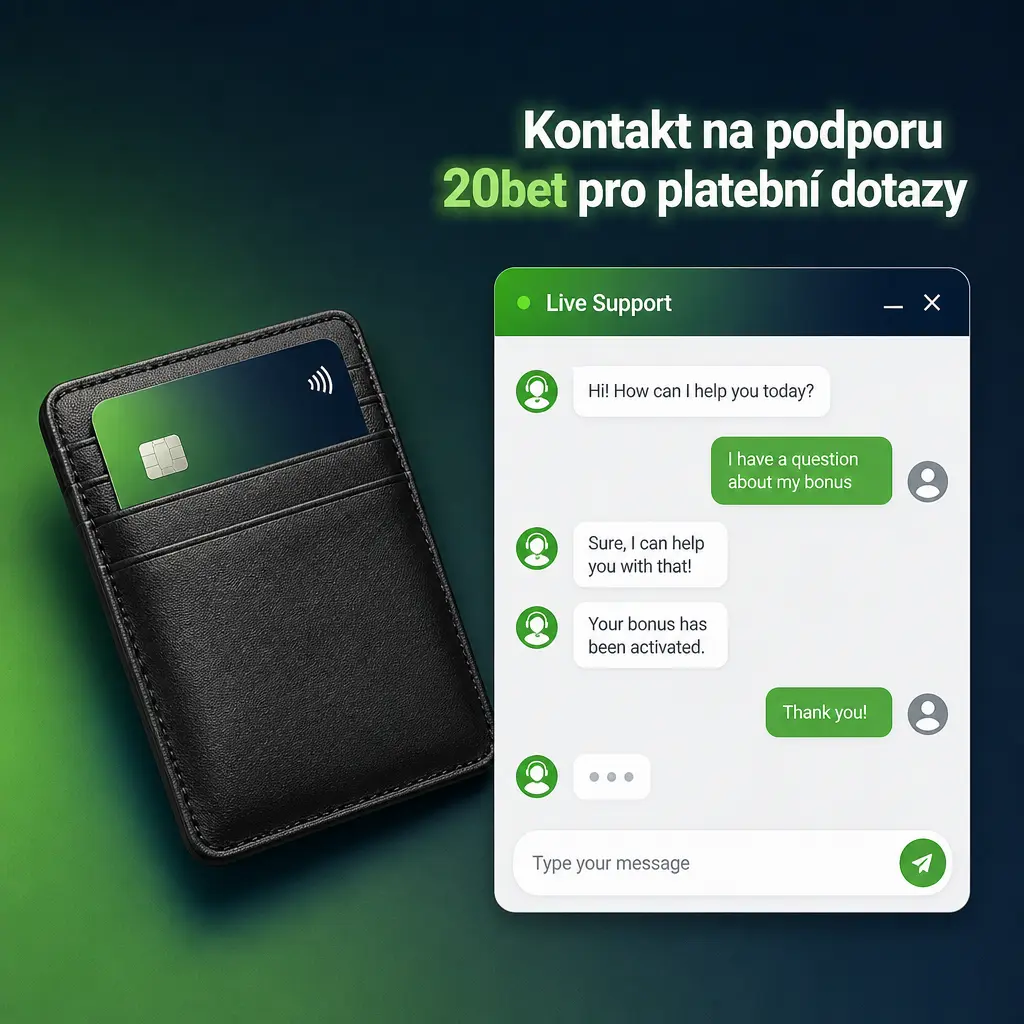Kontakt na podporu 20bet pro platební dotazy – živý chat, e-mail a centrum nápovědy 24/7