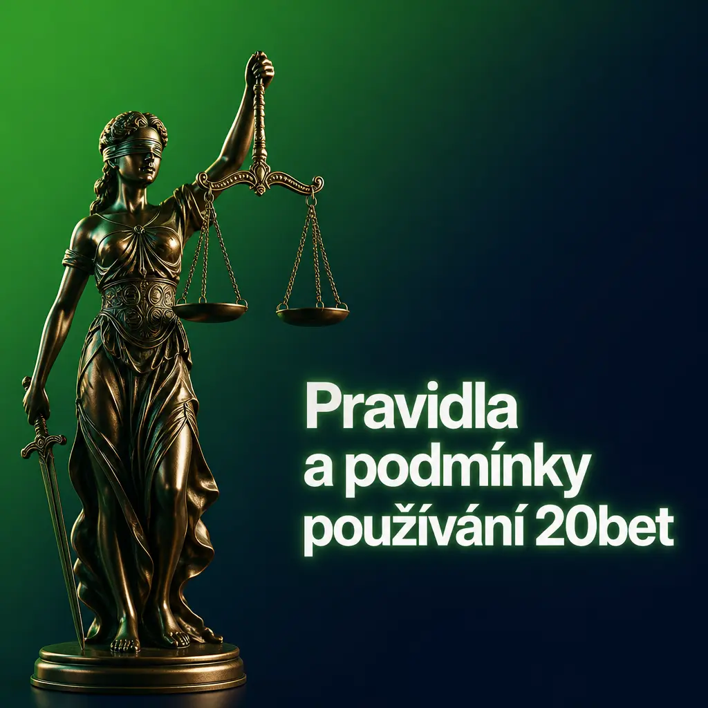 Pravidla a podmínky 20bet: věk 18+, jeden účet, ověření totožnosti a podmínky protočení bonusů.