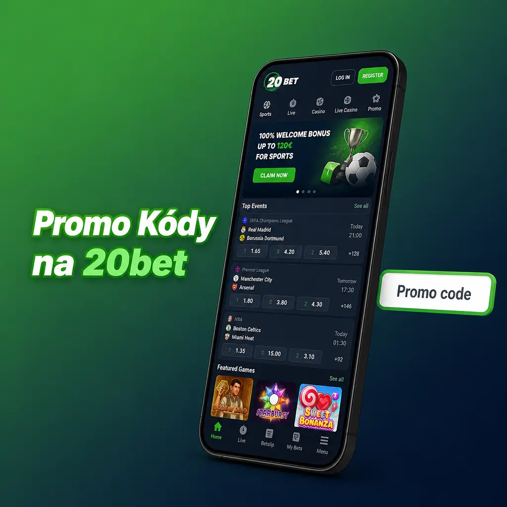 Promo kódy na 20bet: uvítací bonus bez kódu, reload akce a free spiny s kódem z e-mailu či SMS.