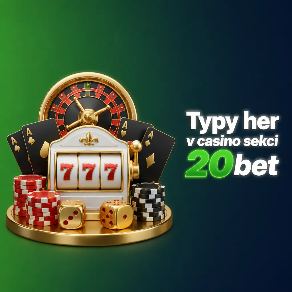 Přehled typů her v casino sekci 20bet: sloty, crash hry, stolní hry, jackpoty a Bonus Buy tituly