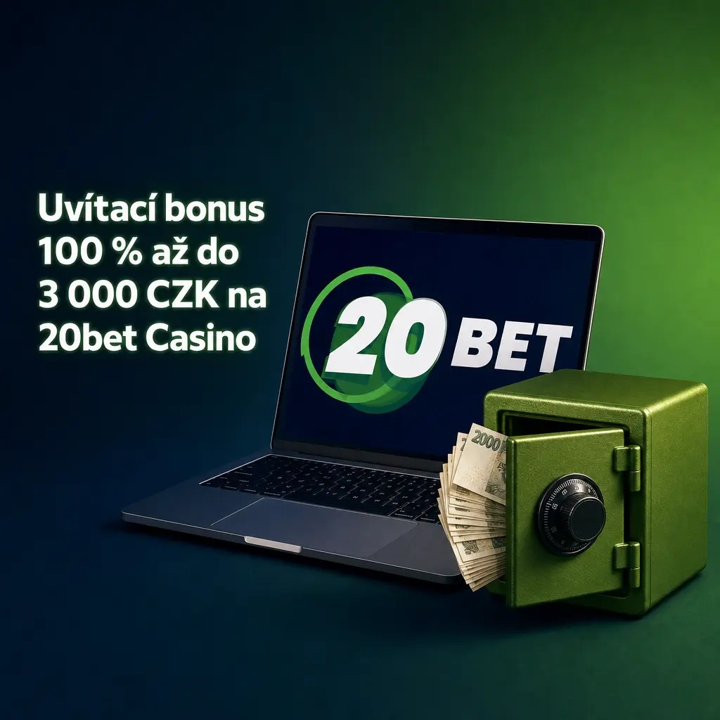 Uvítací bonus 100 % až do 3 000 CZK a 120 free spinů pro nové hráče na 20bet Casino
