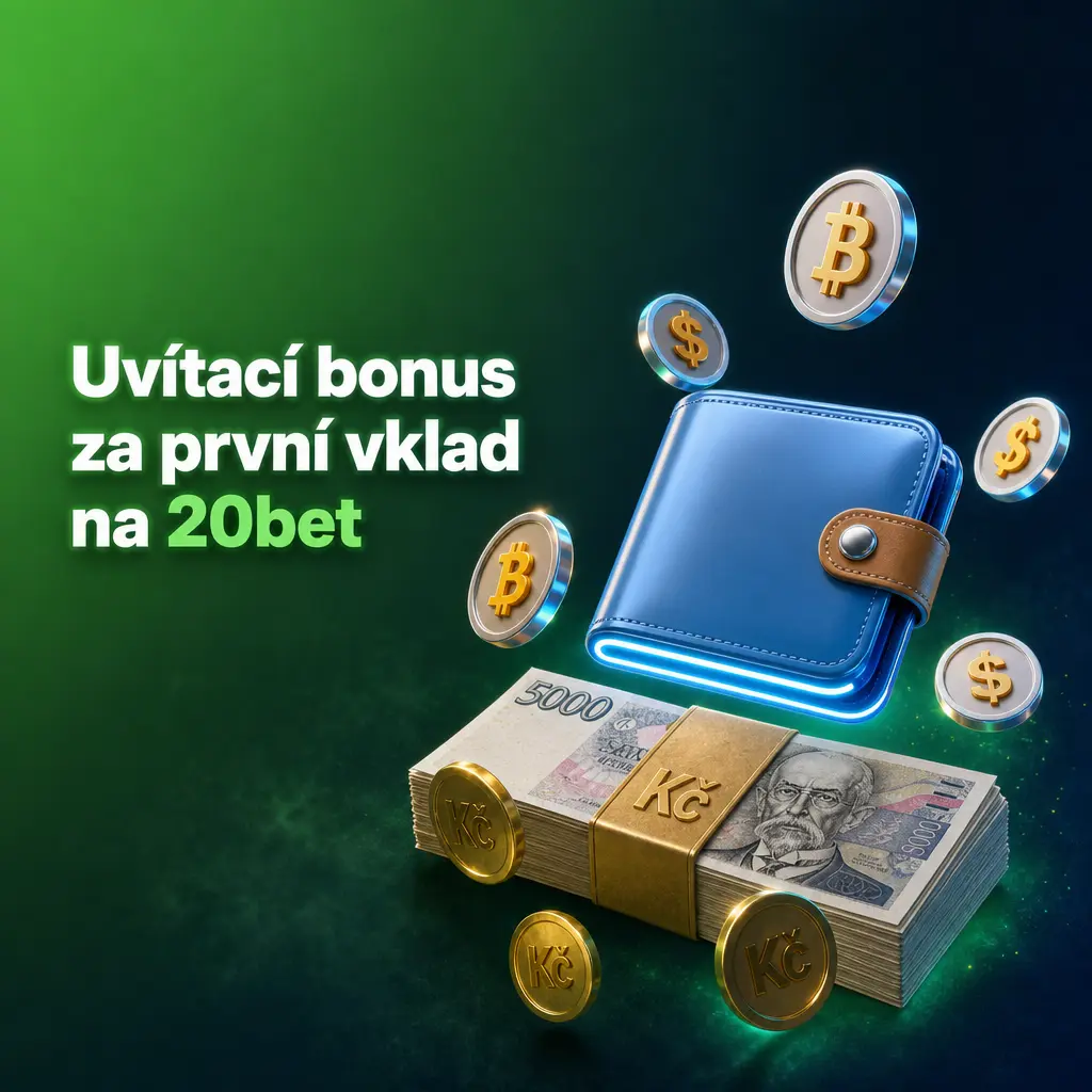 Uvítací bonus 20bet: 100 % až 3000 Kč, 120 free spinů a bonus 100 % až 2500 Kč na sportovní sázky