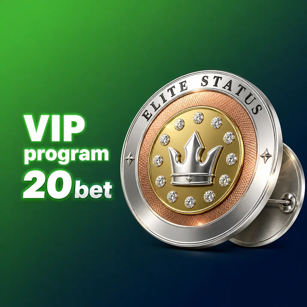 VIP program 20bet – pět úrovní od Bronze po VIP s cashbackem, osobním manažerem a vyššími limity výběru