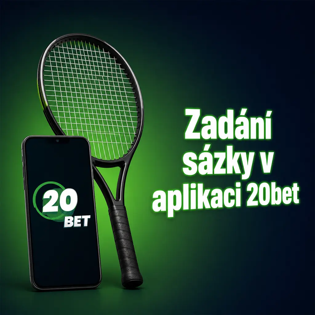 Zadání sázky na fotbal, hokej nebo tenis v sázkovém lístku aplikace 20bet
