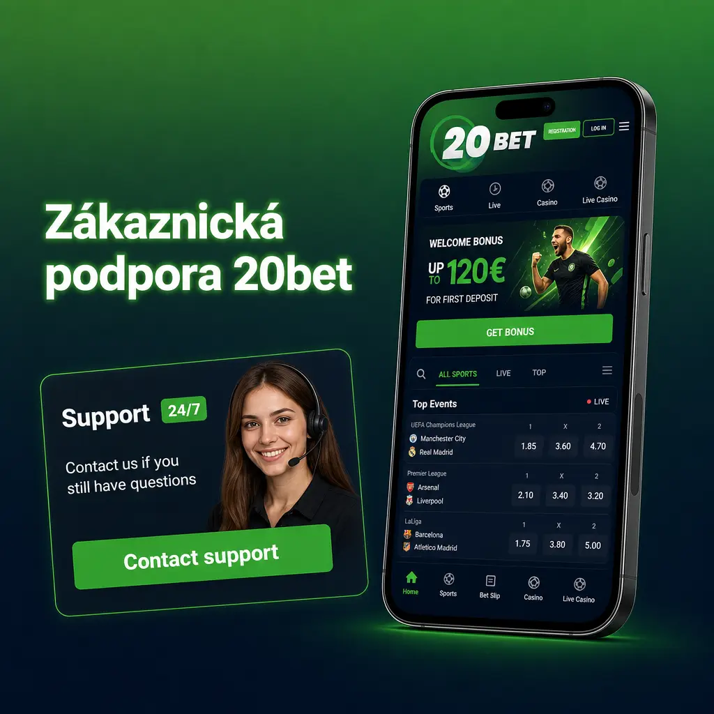 Zákaznická podpora 20bet: live chat 24/7, e-mail a sekce FAQ pro hráče z ČR